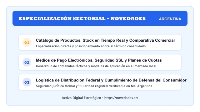 Enfoque temático y aplicaciones de negocio para el activo digital novedades.ar (Novedades)
